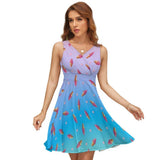 V-Neck Sleeveless Dress (NZ022)  Frocks