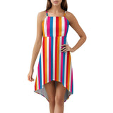 Women&#039;s High-Low Spaghetti Strap Dress Tailcoat skirt