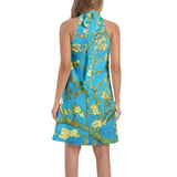 Tie Back Halter Neck Flared Dress