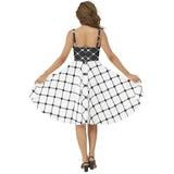 Sleeveless Square Neck Flare Hem Midi Dress