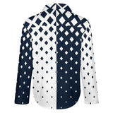 Falling Diamond Long Sleeve Cropped Hem Blouse