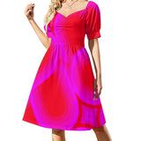 Sweetheart Neck Puff Sleeve Mini Dress (B271) Dress