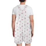 tulips print 5A Unisex Shorts Suspender Jumpsuit (Model L78)