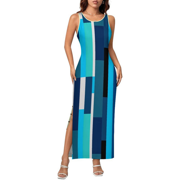 Sleeveless Bodycon Side Slit Long Dress Split cheongsam