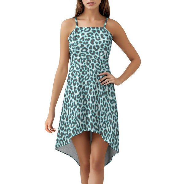 Women&#039;s High-Low Spaghetti Strap Dress Tailcoat skirt