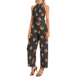 Halter Neck Buckle Belted Jumpsuit