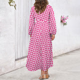 Got Sol Round Neck Long Sleeve Belted Maxi Dress