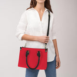 cherry colored solid print PU Leather Handbag-Small (Model 1747)