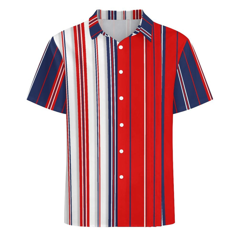 Americana Men's Lapel Collar Folds Design Shirt