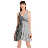 Spaghetti Strap Sleeveless Falred Hem Short Dress