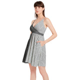 Spaghetti Strap Sleeveless Falred Hem Short Dress