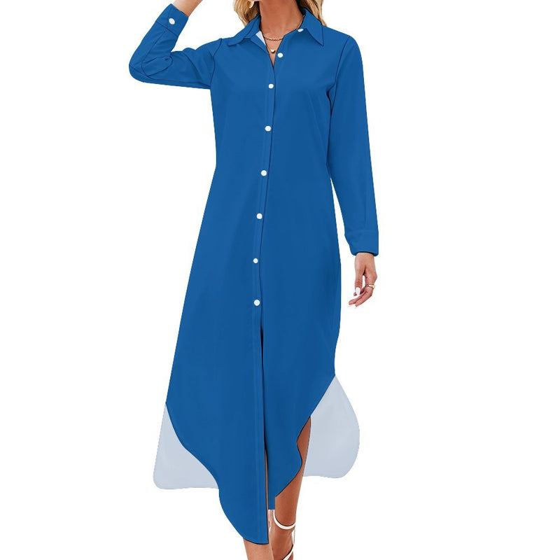 Button-Up Long Sleeve Shirt Dress Long sleeved shirt dress