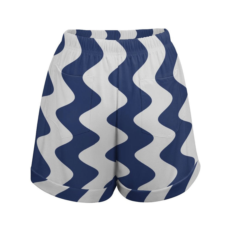 Wavy Women&#039;s High-Waisted Loose Shorts High waist loose shorts