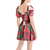 Puff Sleeve Sweetheart Neck Short Dress