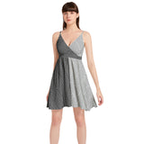 Spaghetti Strap Sleeveless Falred Hem Short Dress