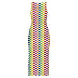 Sleeveless Bodycon Side Slit Long Dress Split cheongsam