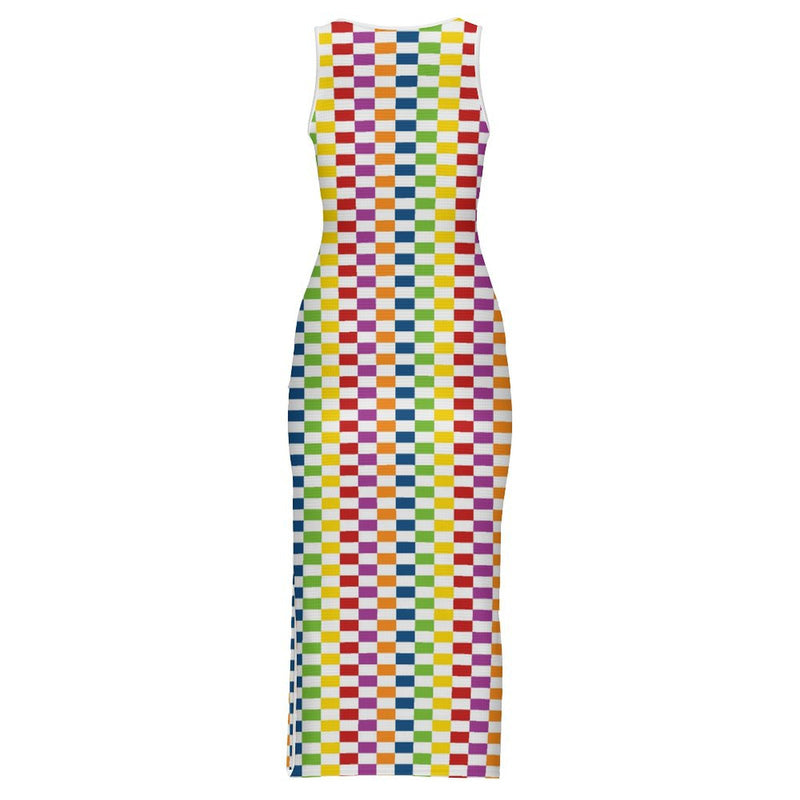 Sleeveless Bodycon Side Slit Long Dress Split cheongsam