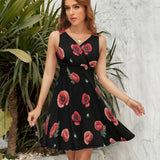 V-Neck Sleeveless Dress (NZ022)  Frocks