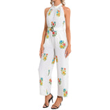 Halter Neck Buckle Belted Jumpsuit
