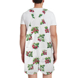 raspberry print sneakers Unisex Shorts Suspender Jumpsuit (Model L78)
