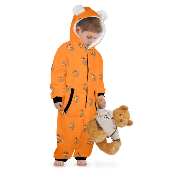 dinosaur raptor print 10 One-Piece Zip up Hooded Pajamas for Little Kids