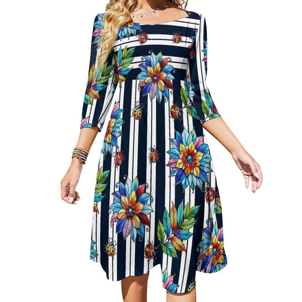 Stained Glass Garden Sweetheart Dress Flare dress