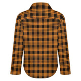 Long Sleeve Blouse (B648) Cropped hem shirt