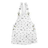white music print Unisex Shorts Suspender Jumpsuit (Model L78)