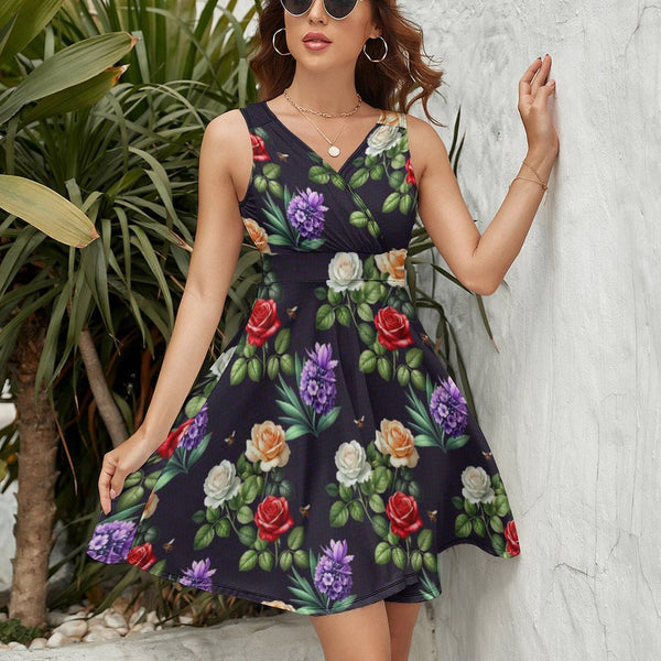 Frocks V-Neck Sleeveless Dress (NZ022)