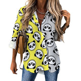 Long Sleeve Blouse (B648) Cropped hem shirt