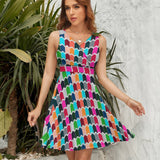 V-Neck Sleeveless Dress (NZ022)  Frocks