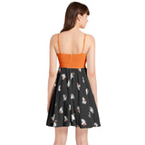 Spaghetti Strap Sleeveless Falred Hem Short Dress