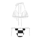 bw checkered Women's Halter String Bikini Set