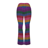 Multicolored Snakeskin High Waist Crossover Tummy Control Flare Leggings