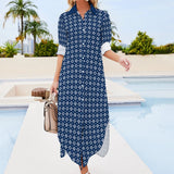 Peacefully Posh Button-Up Long Sleeve Shirt Dress