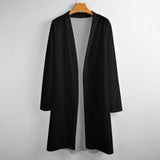 Black Women&#039;s Mid-Length Cardigan