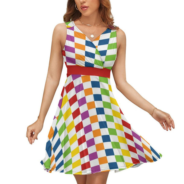 V-Neck Sleeveless Dress (NZ022)  Frocks