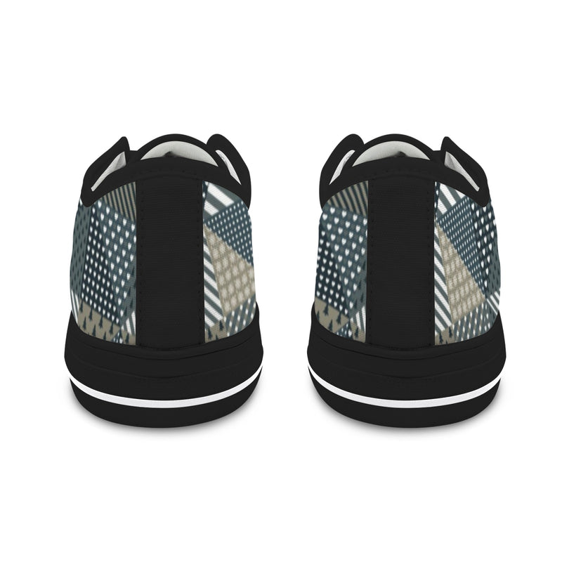 xmas split tone patchwork print Seattle Low Top Men's Shoes (Model 1013-6)