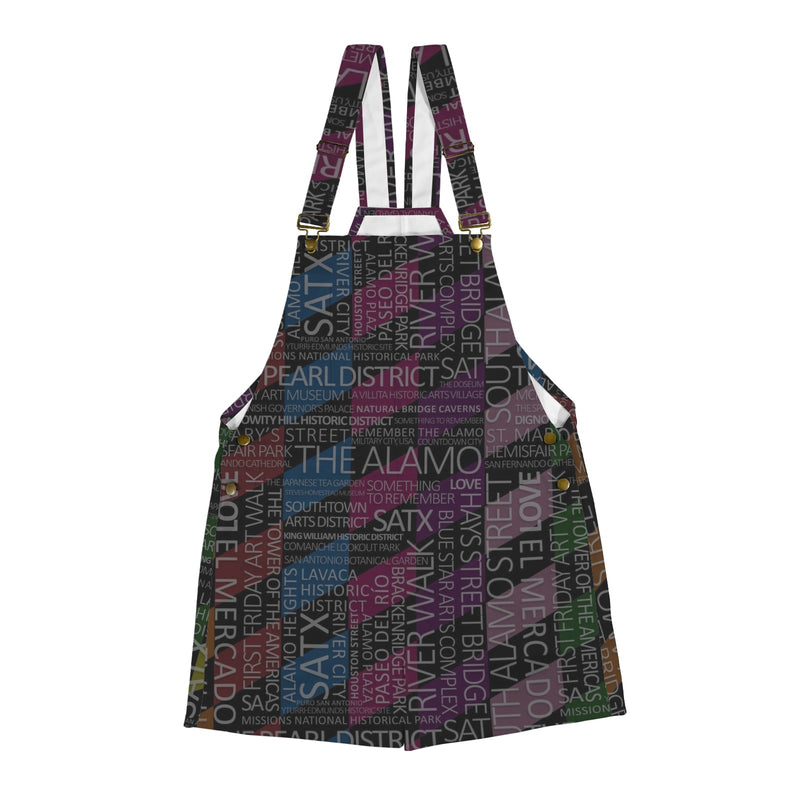 alamo colored print 3B Unisex Shorts Suspender Jumpsuit (Model L78)