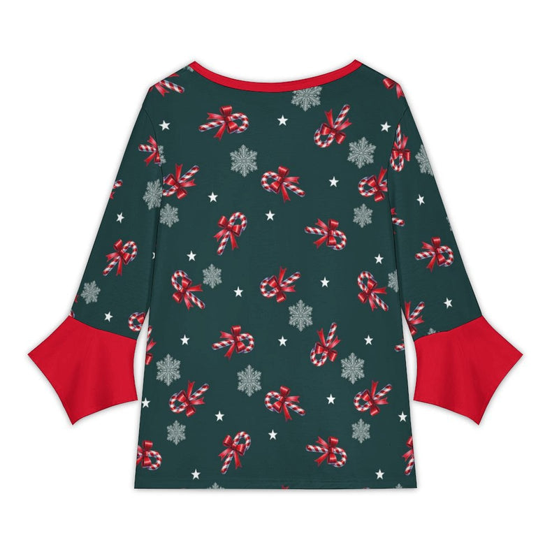 Women&#039;s V-Neck Petal Sleeve Blouse Petal sleeve top