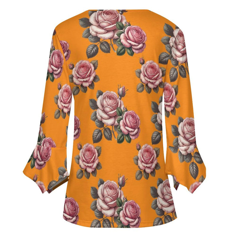 Women&#039;s Ruffled Petal Sleeve Top Women's ruffled petal sleeve top