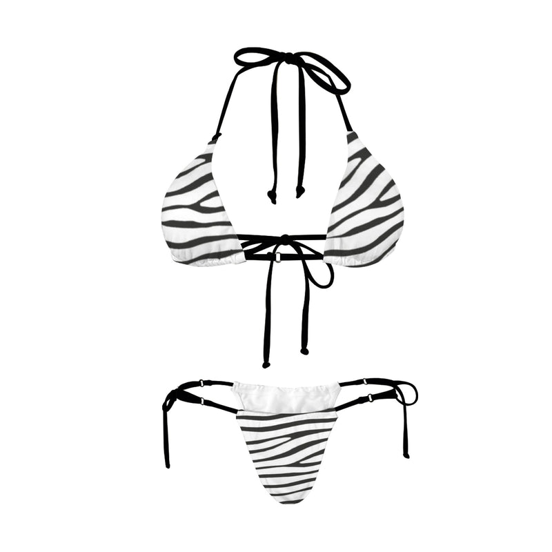 zeb stripes print Women's Halter String Bikini Set