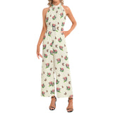 Halter Neck Buckle Belted Jumpsuit