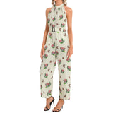 Halter Neck Buckle Belted Jumpsuit
