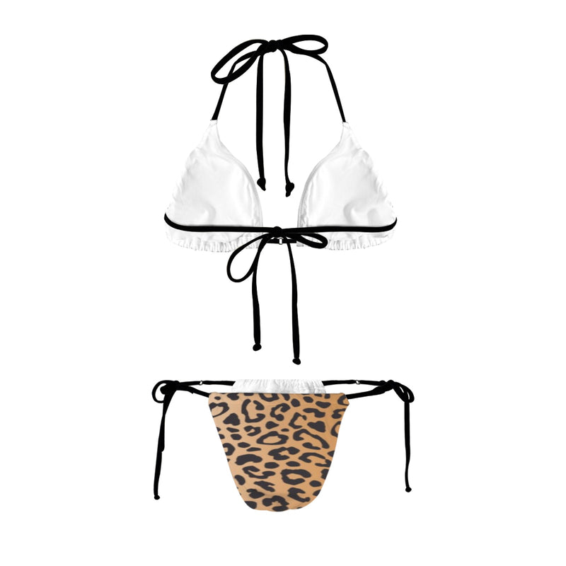 square diamond print 2 Women's Halter String Bikini Set