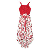 Women&#039;s High-Low Spaghetti Strap Dress Tailcoat skirt