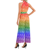 Halter Neck Buckle Belted Jumpsuit