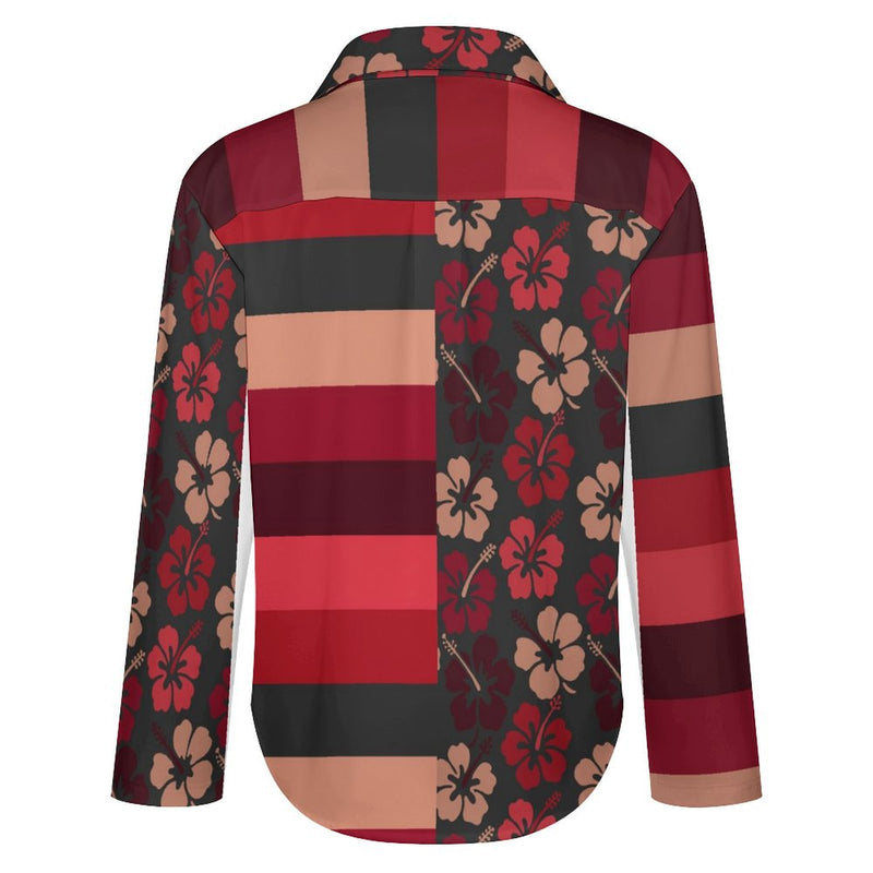 Cropped hem shirt Long Sleeve Blouse (B648)