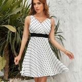 V-Neck Sleeveless Dress (NZ022)  Frocks