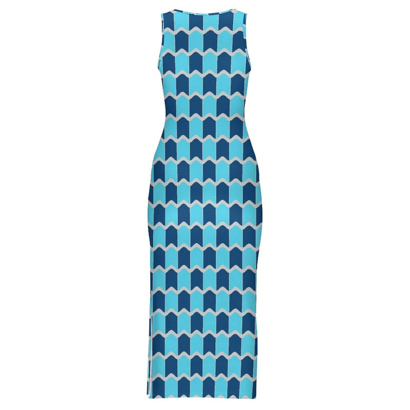 Sleeveless Bodycon Side Slit Long Dress Split cheongsam